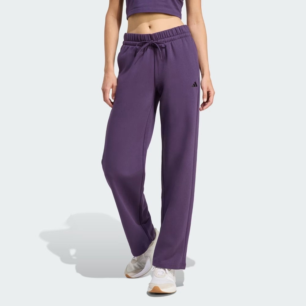 Adidas Essentials Small Logo Feel Cozy Open-Hem Sweatpants Womens XL Purple